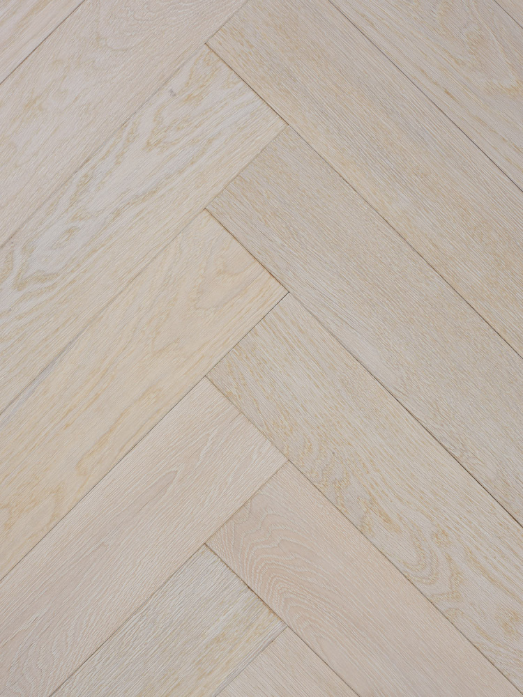 Инженерная доска Bassano Parquet Дуб Herringbone Классическая елочка Коллекция Sbiancati 500-700х90-120х14мм